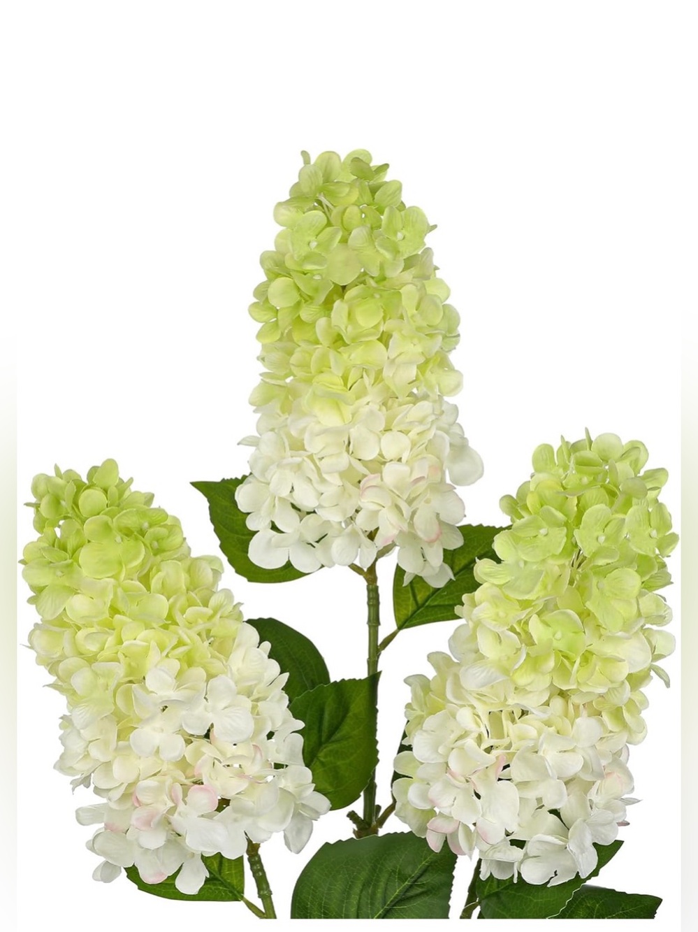 3PCS Fake Flowers Cone Hydrangea Limelight Artificial silk Hydrangeas 27" Long